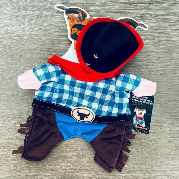 Halloween Cowboy Dog Pet Costume XS/S - Picture 1 of 5